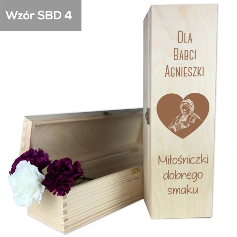 Skrzynka na wino Dla babci miłośniczki dobrego smaku Skrzynka na wino Dla babci miłośniczki dobrego smaku