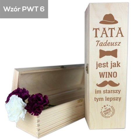 Skrzynka na wino Tata jest jak wino Skrzynka na wino Tata jest jak wino