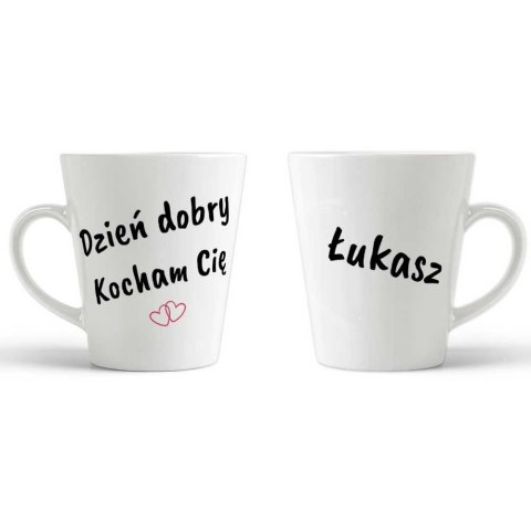 Kubek latte Dzień dobry Kocham Cię z imieniem dla kobiet Kubek latte Dzień dobry Kocham Cię z imieniem dla kobiet