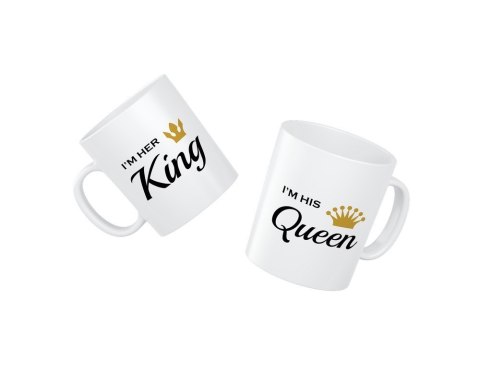 Zestaw Dwóch Kubków I'm her king i'm his queen Zestaw Dwóch Kubków I'm her king i'm his queen