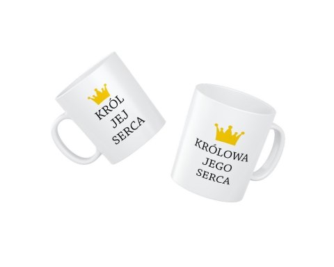 Zestaw Dwóch Kubków Król Jej Serca Królowa Jego Serca Zestaw Dwóch Kubków Król Jej Serca Królowa Jego Serca