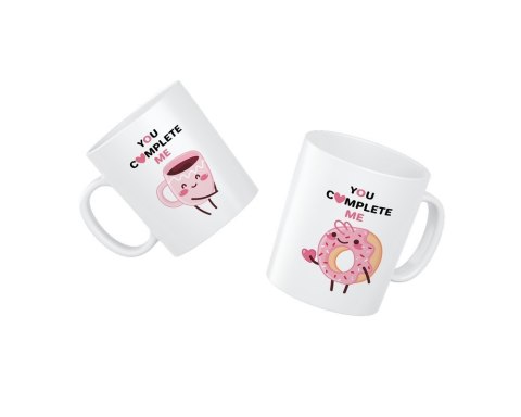 Zestaw Dwóch Kubków You Complete Me Kawa i Donut Zestaw Dwóch Kubków You Complete Me Kawa i Donut