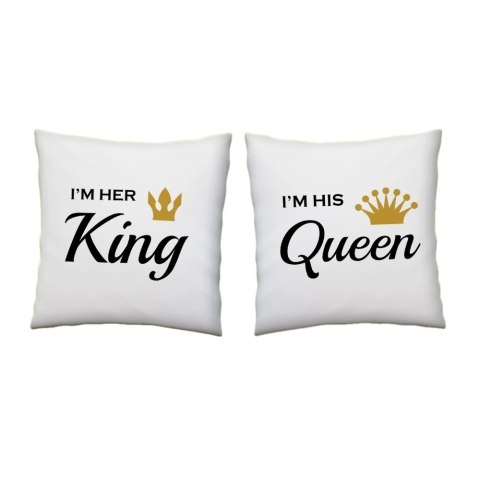 Zestaw Dwóch Poduszek I'm His Queen I'm Her King Zestaw Dwóch Poduszek I'm His Queen I'm Her King