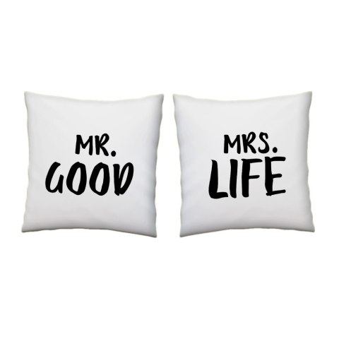 Zestaw Dwóch Poduszek MR. GOOD MRS. LIFE Zestaw Dwóch Poduszek MR. GOOD MRS. LIFE