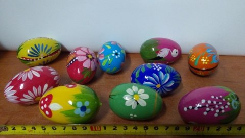 Jajko kurze 10szt. pisanki drewniane - ręcznie malowane Jajko kurze 10szt. pisanki drewniane - ręcznie malowane