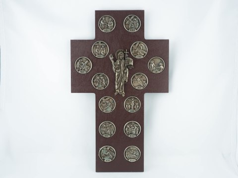 Krzyż - droga krzyżowa/monety 26cm Krzyż - droga krzyżowa/monety 26cm