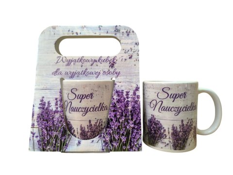 Kubek w ozdobnym opakowaniu Super Nauczycielka 300 ml Kubek w ozdobnym opakowaniu Super Nauczycielka 300 ml