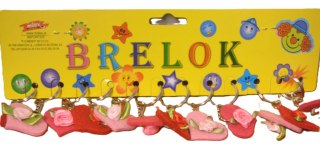 Brelok 12szt serce filc z różą KD150