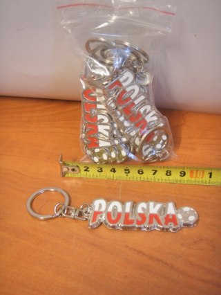 Brelok 10szt. POLSKA biało-czerwony | 6320