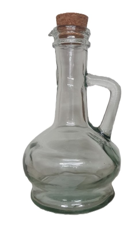 Butelka szklana na ocet oliwę 150ml. z korkiem Butelka szklana na ocet oliwę 150ml. z korkiem