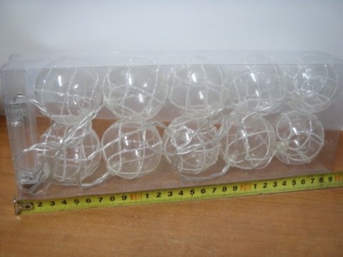 Lampki/bombki 10szt. przezroczyste z brokatem na baterie | XMD-16052 Lampki/bombki 10szt. przezroczyste z brokatem na baterie | XMD-16052