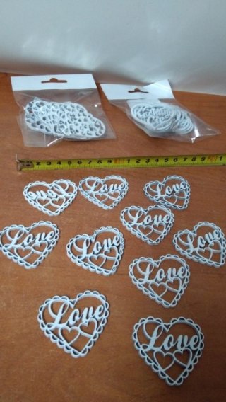 Serce drewniane zawieszka walentynka 10szt. 5cm