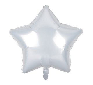 Balon GWIAZDA BIAŁA 19'' ok. 48cm | HS-G19BL