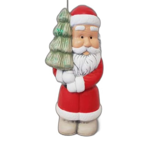 Figurka ceramiczna Mikołaj z choinką 28cm Figurka ceramiczna Mikołaj z choinką 28cm
