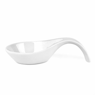 Podstawka ceramiczna pod łyżkę 10szt. biała porcelana