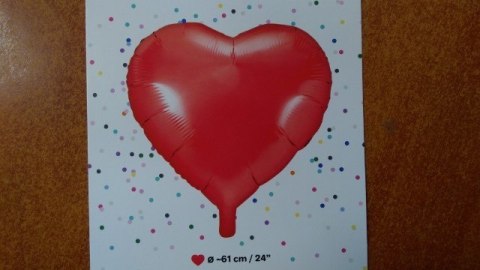 Balon foliowy 61cm CZERWONE SERCE FB23M-007 Balon foliowy 61cm CZERWONE SERCE FB23M-007