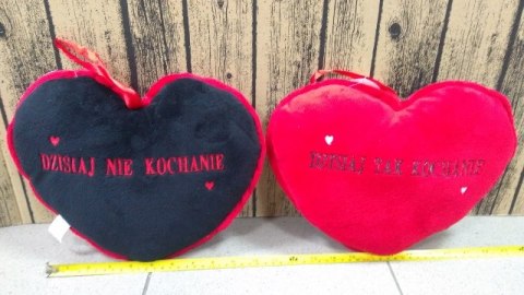 Poduszka serce pluszowe dwustronne " Dzisiaj TAK / NIE Kochanie" S1190 Poduszka serce pluszowe dwustronne " Dzisiaj TAK / NIE Kochanie" S1190