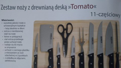 Zest.11 noży z drewnianą deską 44,5 x 35 TOMATO Zest.11 noży z drewnianą deską 44,5 x 35 TOMATO