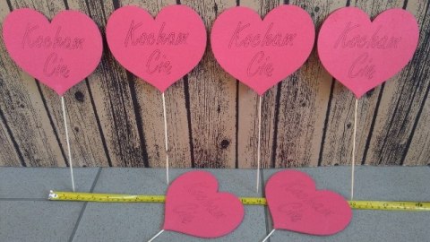 Piki serce czerwone 6szt KOCHAM CIĘ 15cm Piki serce czerwone 6szt KOCHAM CIĘ 15cm