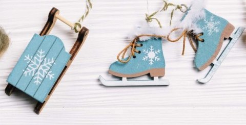 Zawieszki drewniane 10el. ski box NIEBIESKIE | HDN-160621 Zawieszki drewniane 10el. ski box NIEBIESKIE | HDN-160621