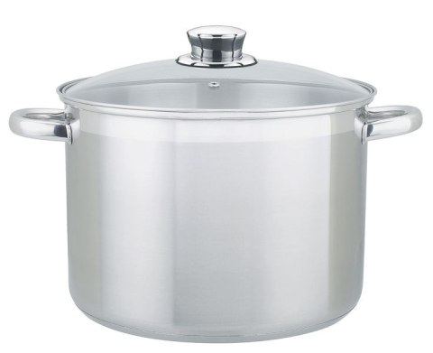 Garnek 10l ze stali nierdzewnej + szklana pokrywka fi-26 VITALO | 400120 Garnek 10l ze stali nierdzewnej + szklana pokrywka fi-26 VITALO | 400120