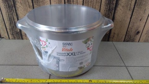 Garnek 10l ze stali nierdzewnej + szklana pokrywka fi-26 VITALO | 400120 Garnek 10l ze stali nierdzewnej + szklana pokrywka fi-26 VITALO | 400120