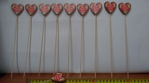Serce na piku 10szt MAMA, 26 x 4 cm Serce na piku 10szt MAMA, 26 x 4 cm