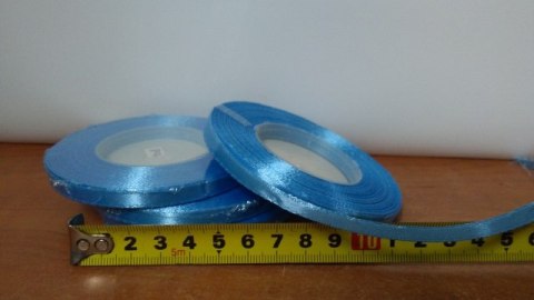 Wstążka satynowa 6mmx32m NIEBIESKA 4szt. | AX06-16 Wstążka satynowa 6mmx32m NIEBIESKA 4szt. | AX06-16