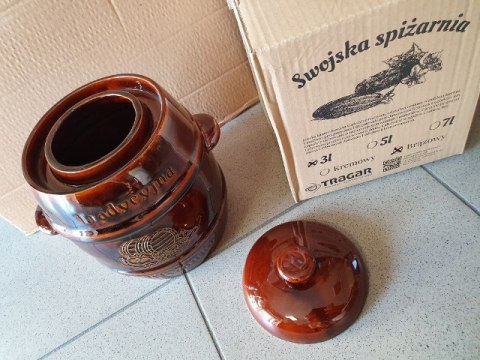 Garnek beczka 3l KAMIONKA brąz swojska spiżarnia | 3867 Garnek beczka 3l KAMIONKA brąz swojska spiżarnia | 3867