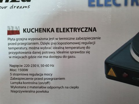 Kuchenka elektryczna 1500W PINATURBO EKH002K Kuchenka elektryczna 1500W PINATURBO EKH002K