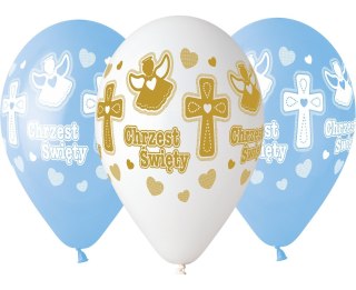 Balony CHRZEST chłopca, 33cm - 5 szt.