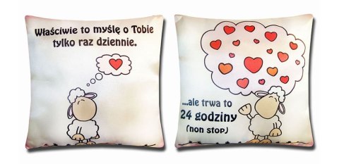 Poduszka dwustronna - Właściwie to myślę o Tobie tylko raz dziennie. S83 Poduszka dwustronna - Właściwie to myślę o Tobie tylko raz dziennie. S83