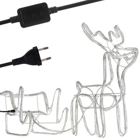 Renifer z saniami led- ciepły biały | 17219 Renifer z saniami led- ciepły biały | 17219