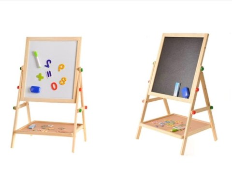 Zabawka drewniana tablica dwustronna mazak + kreda z półką opakowanie 50x37x5cm | NT1229 Zabawka drewniana tablica dwustronna mazak + kreda z półką opakowanie 50x37x5cm | NT1229