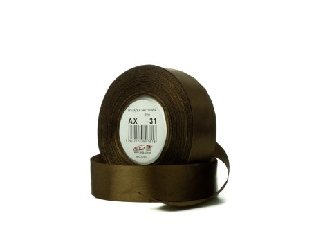 Wstążka satynowa 12mmx32m brązowa 4szt. | AX12-31 Wstążka satynowa 12mmx32m brązowa 4szt. | AX12-31