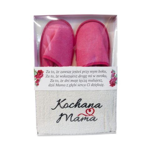 Zestaw kapcie+ręcznik ''Kochana Mama " mix Zestaw kapcie+ręcznik ''Kochana Mama " mix