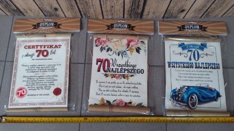 Dyplom Urodzinowy ''70'' Dla Pani