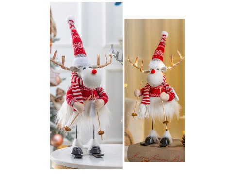 Figurka bożonarodzeniowa RENIFER na nartach ze świecącymi rogami 43x13x13 cm XGI-107 Figurka bożonarodzeniowa RENIFER na nartach ze świecącymi rogami 43x13x13 cm XGI-107
