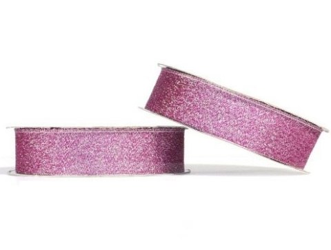 Wstążka brokatowa ciemno różowa 12mm x32m 4szt. | DW12-48 Wstążka brokatowa ciemno różowa 12mm x32m 4szt. | DW12-48