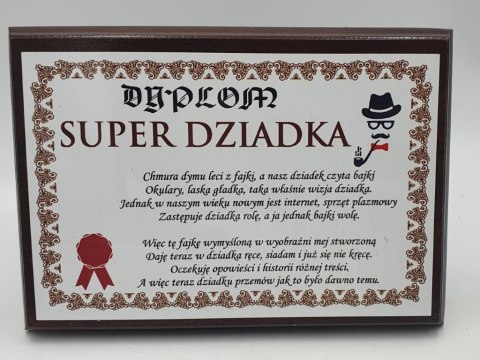 Dyplom drewniany SUPER DZIADKA DDR04 Dyplom drewniany SUPER DZIADKA DDR04