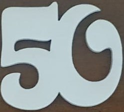 Cyfry drewniane białe ażurowe 5x5cm "50" 10szt. Cyfry drewniane białe ażurowe 5x5cm "50" 10szt.