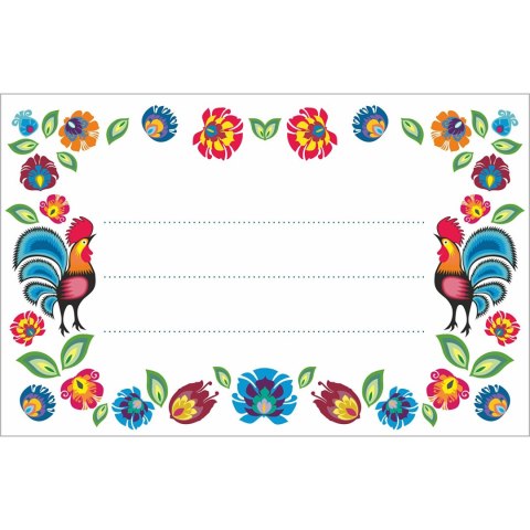 Etykiety samoprzylepne wzór folk 85/55mm 20szt. | 660058 Etykiety samoprzylepne wzór folk 85/55mm 20szt. | 660058