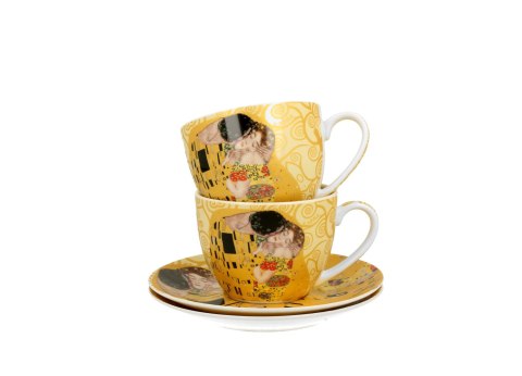 Filiżanki ze spodkami 250ml komplet 2szt. THE KISS ECRU by Gustav Klimt Filiżanki ze spodkami 250ml komplet 2szt. THE KISS ECRU by Gustav Klimt