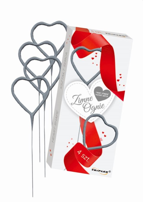 Zimne ognie serca srebrne 4szt 17,5cm TXF-373-6 Zimne ognie serca srebrne 4szt 17,5cm TXF-373-6
