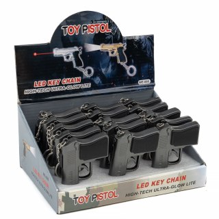 Brelok 15szt zestaw pistolet latarka z laserem | B-2252