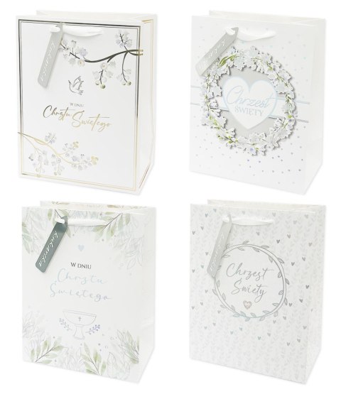 Torba Chrzest biała 17,7x28cm 12szt. | z566 Torba Chrzest biała 17,7x28cm 12szt. | z566