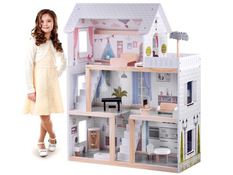 Drewniany domek dla lalek w stylu Boho led | ZA4131 Drewniany domek dla lalek w stylu Boho led | ZA4131