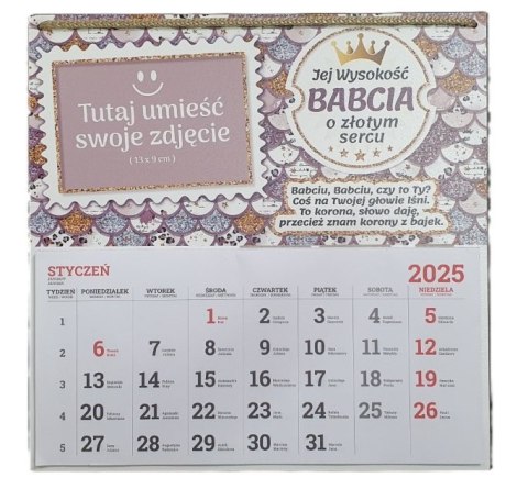 Kalendarz 2025 Jej Wysokość Babcia o złotym sercu | 3338-B2 Kalendarz 2025 Jej Wysokość Babcia o złotym sercu | 3338-B2