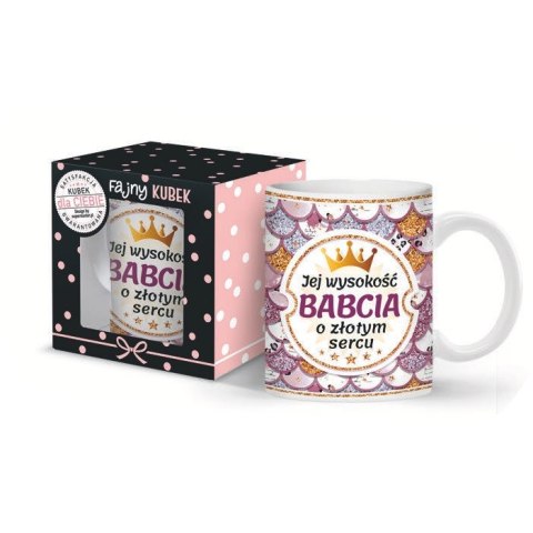 Kubek 300ml Jej Wysokość Babcia o złotym sercu | 3309-B2 Kubek 300ml Jej Wysokość Babcia o złotym sercu | 3309-B2