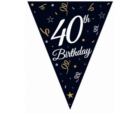 Girlanda papierowa Beauty&Charm z flagami "40", 28x270 cm Girlanda papierowa Beauty&Charm z flagami "40", 28x270 cm